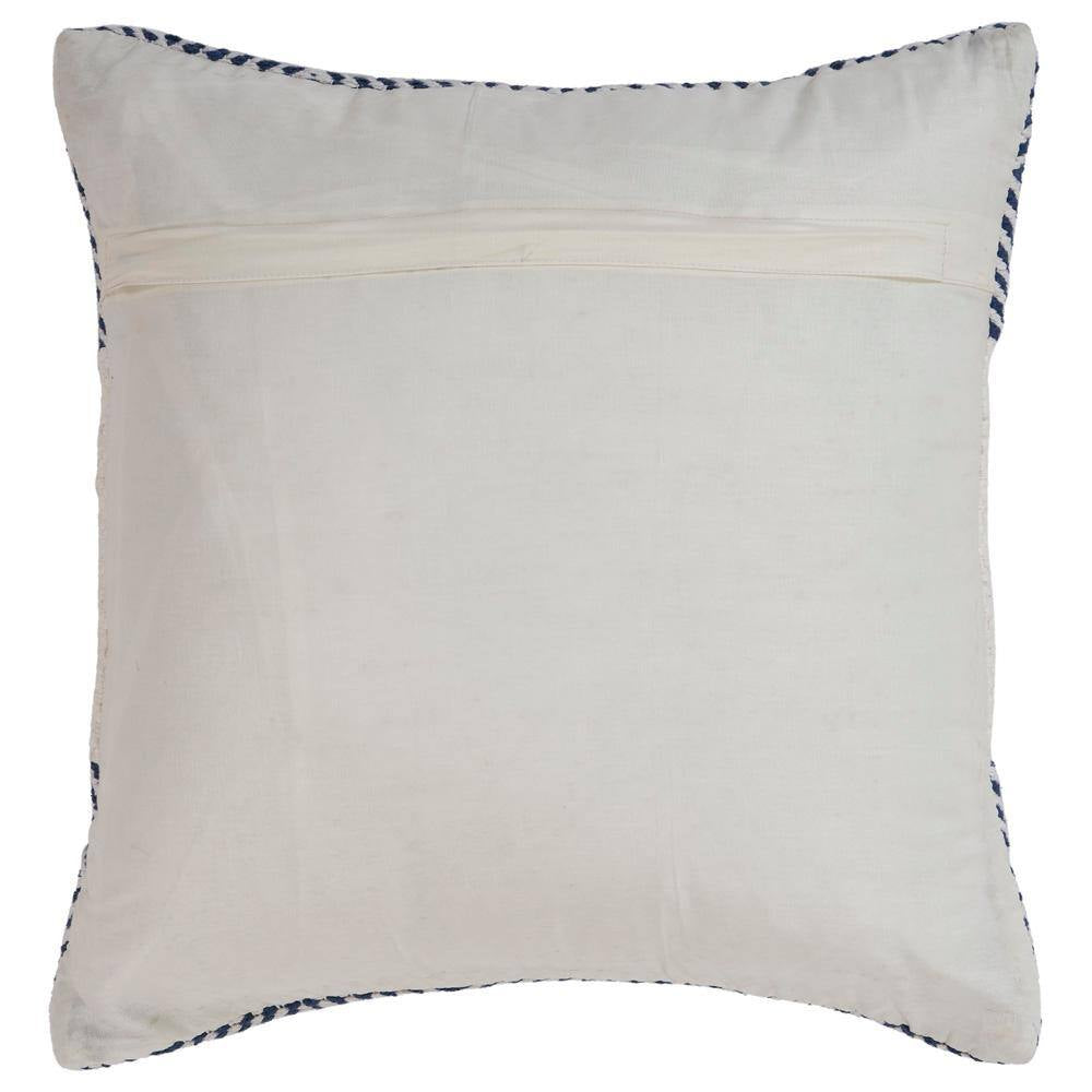 Geometric Blue and White Geometric Hypoallergenic Polyester 18 In. X 18 In. Throw Pillow