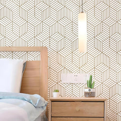 17.71 Inchx118 Inch Geometric Hexagon Wallpaper Peel and Stick Wallpaper Removable Self Adhesive Wallpaper Vinyl Film Shelf Paper & Drawer Liner Roll for Home Use