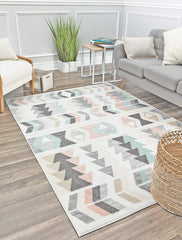 Mika Collection MO50A Mint Lime Contemporary Geometric Area Rug 5'0"X7'6"