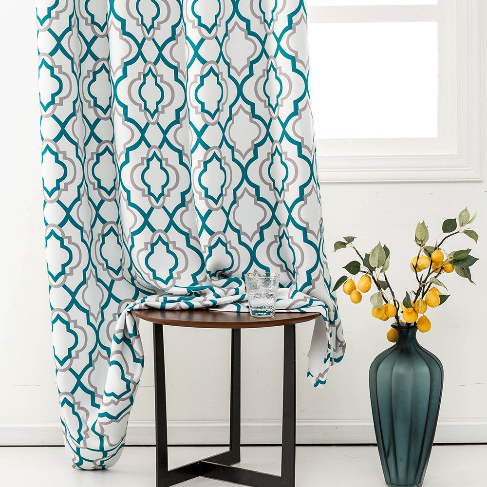 Teal Blackout Curtains 84 Inch Length, 2 Panels, Grommet Head,Blocking Window Curtains for Bedroom and Dining Room