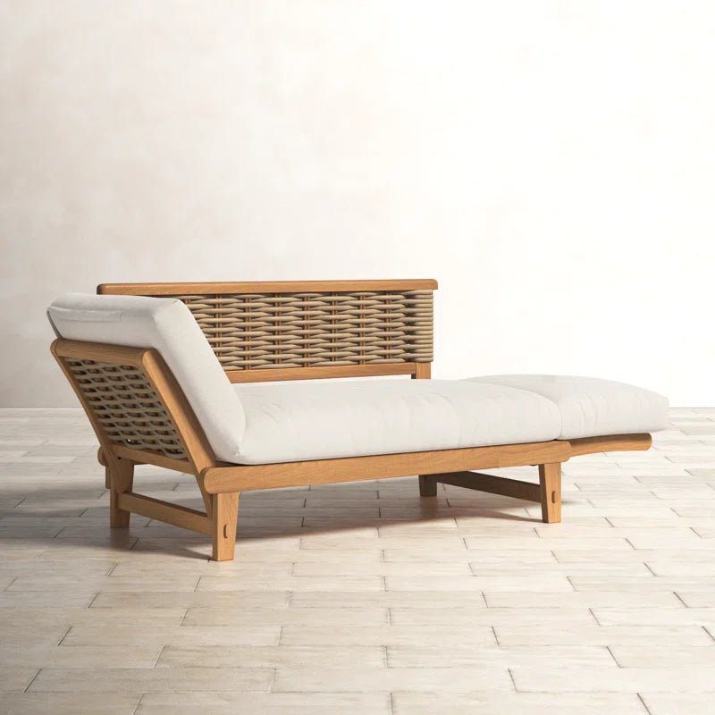 Fumero 79'' Teak Outdoor Patio Daybed