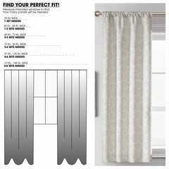 Jacquard Blackout Curtain Panel Pair, 37" X 63" Inches, Grey Botancial