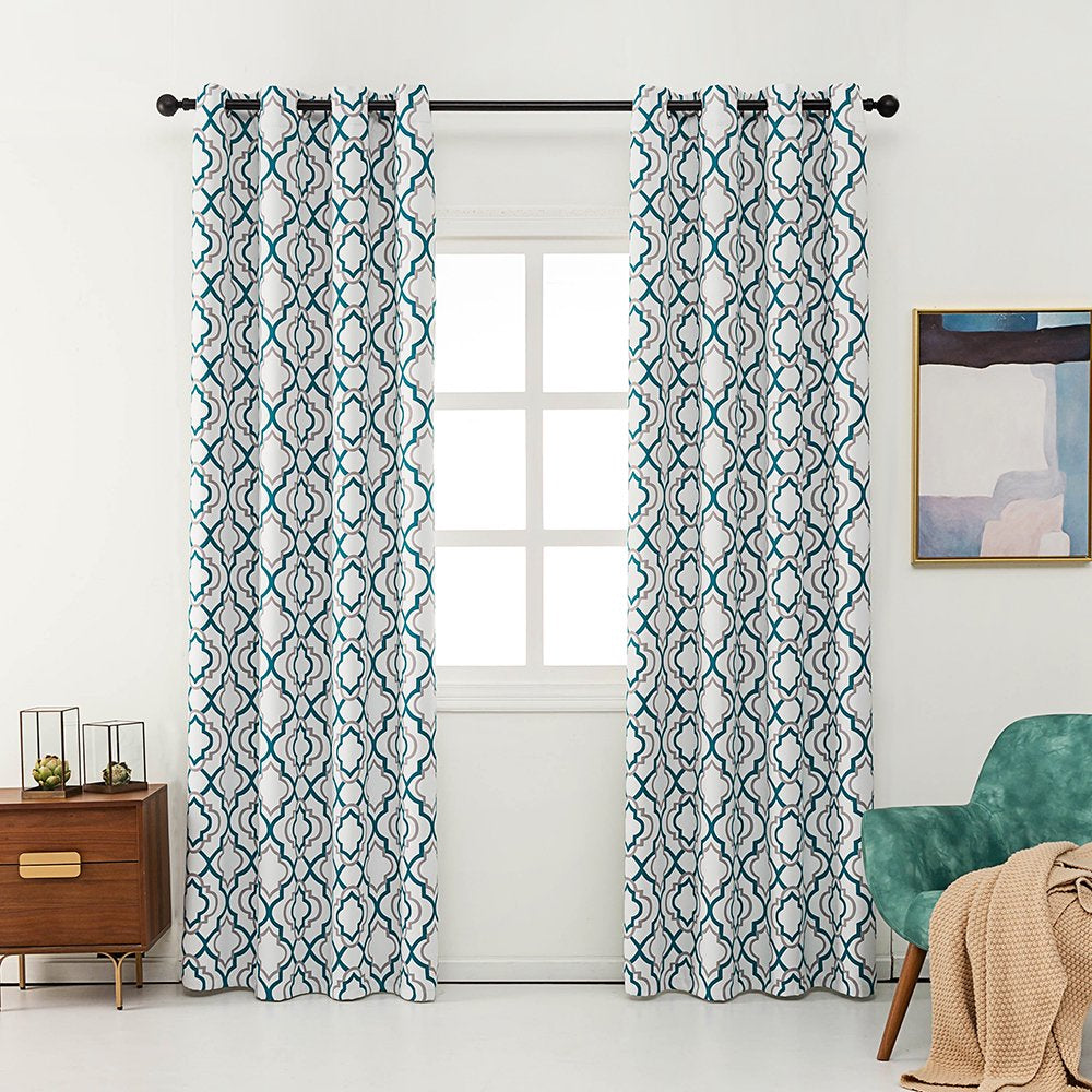 Teal Blackout Curtains 84 Inch Length, 2 Panels, Grommet Head,Blocking Window Curtains for Bedroom and Dining Room