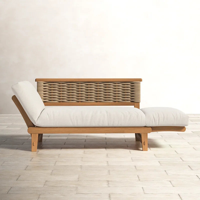 Fumero 79'' Teak Outdoor Patio Daybed