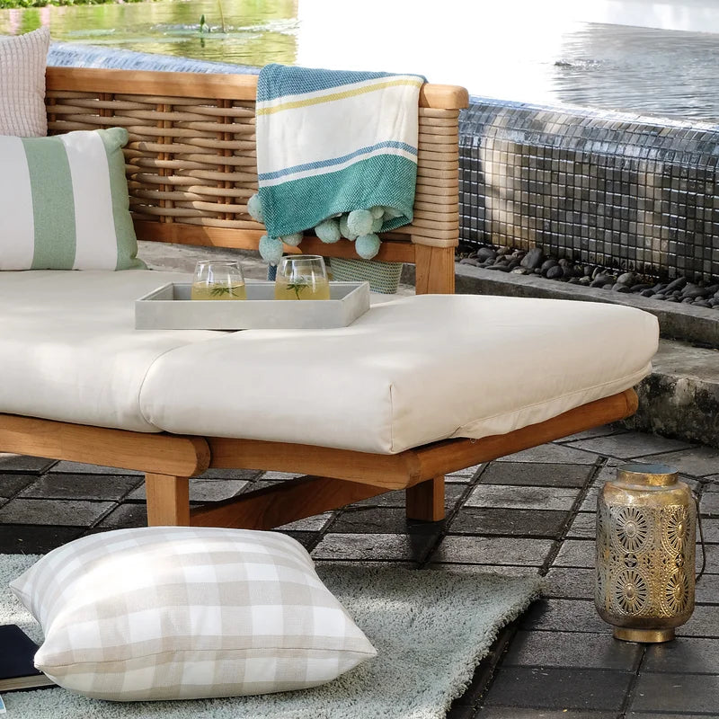 Fumero 79'' Teak Outdoor Patio Daybed