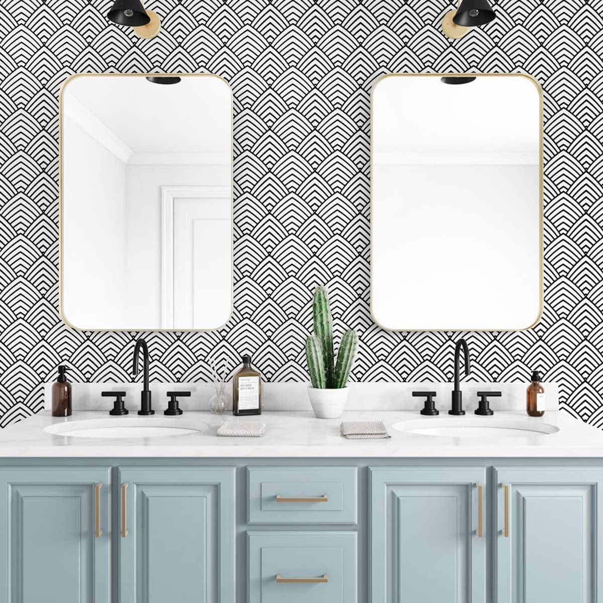 Black and White Wallpaper Modern Geometric Contact Paper 17.7 Inch X 78.7 Inch Black and White Contact Paper Herringbone Peel and Stick Wallpaper Decorative Self Adhesive Removable Wall Paper Vinyl